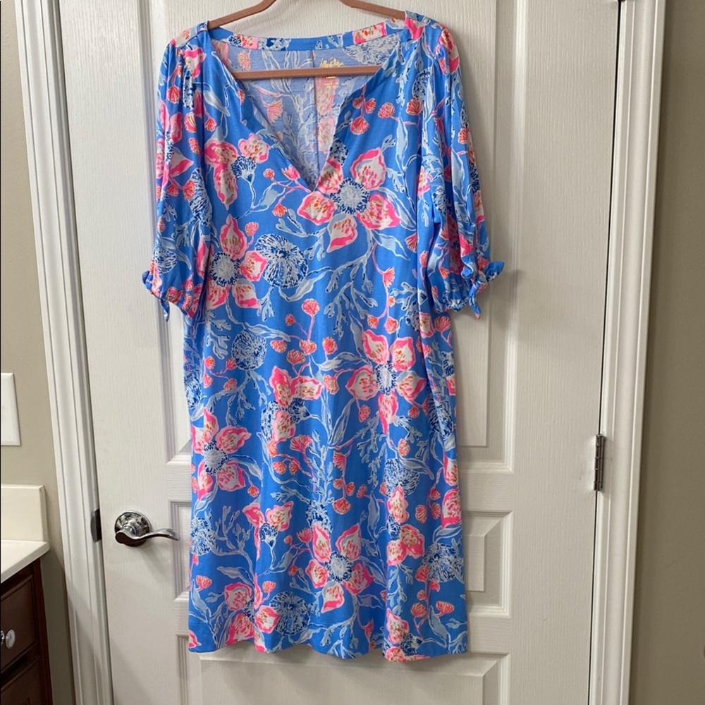 Vibrant Floral V-Neck Dress